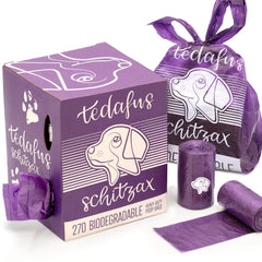 EcoGuard Poop Bags | Biodegradable Dog Waste Bags with Handles | Leak-Proof, Unscented (270 Count, Purple)