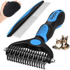 3-Piece Deluxe Pet Grooming Set | Blue Black | Dogs & Cats