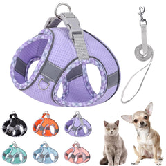 PETPUBGNZS Cute Plaid No Pull Dog Harness for Small Dogs Soft Mesh Small Dog Harness and Leash Set Easy Walk Step in Puppy Harness Vest Pet Cat Chihuahua Yorkie Shih Tzu Dog Harnesses (PurpleXXS) | petpubgnzs-cute-plaid-no-pull-dog-harness-for-small-dogs-soft-mesh-small-dog-harness-and-leash-set-easy-walk-step-in-puppy-harness-vest-pet-cat-chihuahua-yorkie-shih-tzu-dog-harnesses-purplexxs