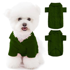 Poifzew Classic Winter Pet Sweater - Army Green XL