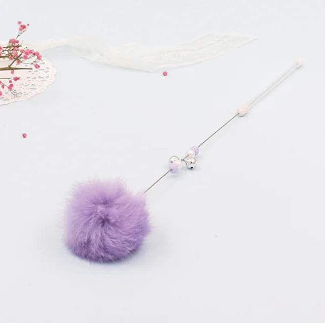 Colorful Pom Pom Cat Teaser Wand with Bell Toy | colorful-pom-pom-cat-teaser-wand-with-bell-toy