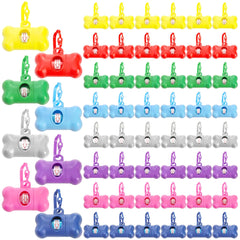 Colorful Bone-Shaped Poop Bag Dispensers – 56 Pack | Durable, Lightweight, Clip-On Holders for Dog Waste Bags