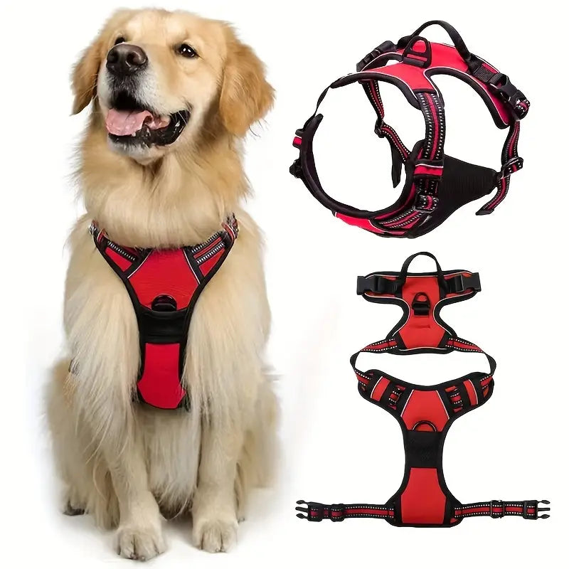Reflective Nylon Chest and Back Harness for Dogs Adjustable Reflective Dog Harness | reflective-nylon-chest-and-back-harness-for-dogs