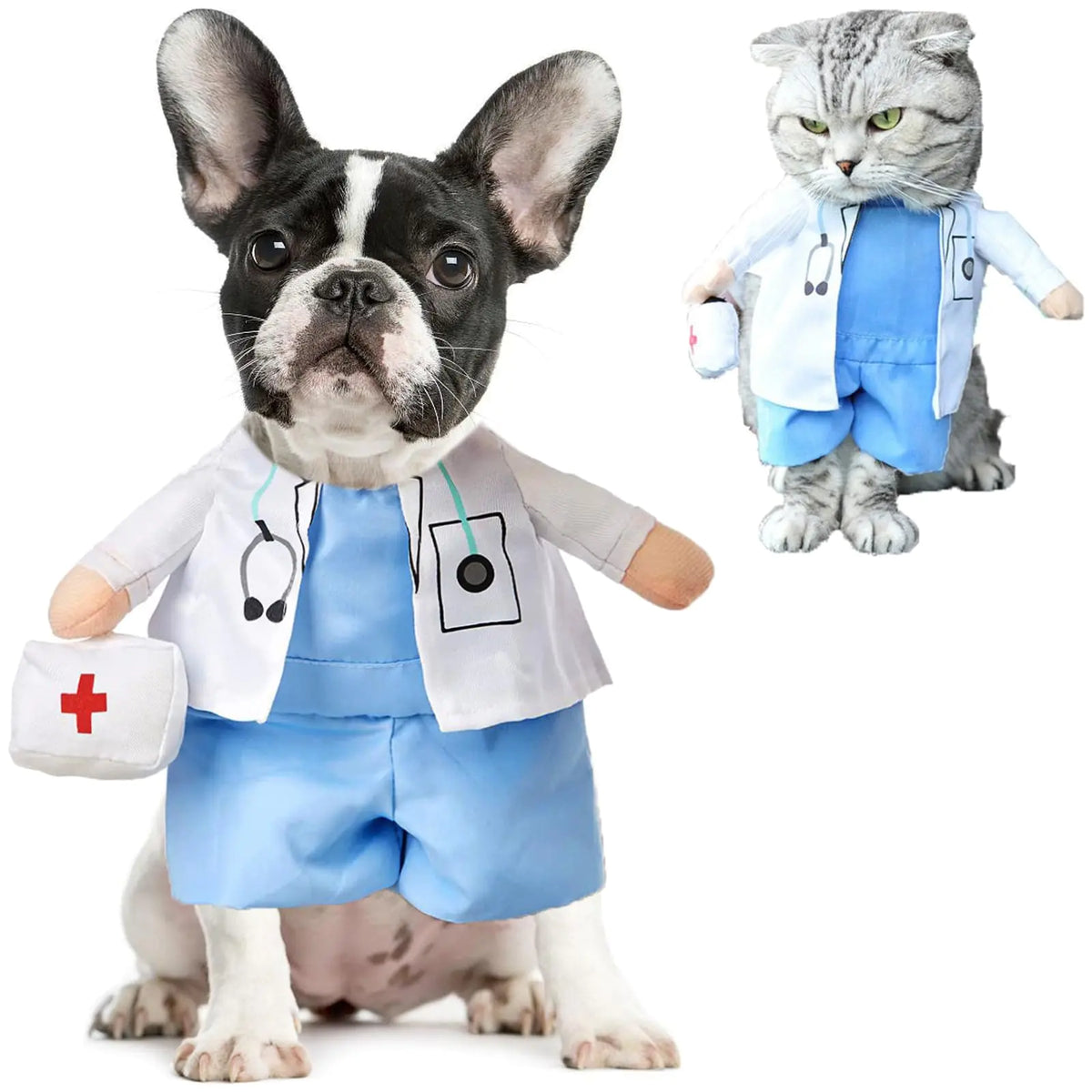 Pet Doctor Play Costume - Cute Medical Outfit for Dogs and Cats